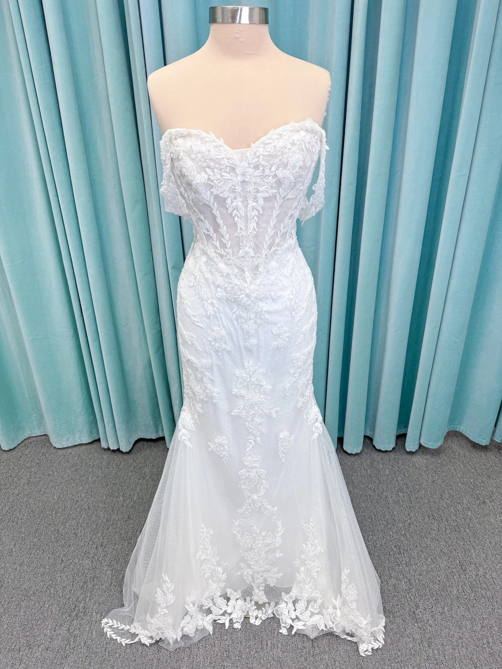 Randy Fenoli Jillian Fit and Flare Wedding Dress with Removable